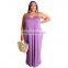 LAITE D2170 2020 new arrivals solid color halter plus size women casual dress plus size women dress