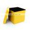 RTS PVC leather folding storage ottoman for home living  furniture foldable storage box