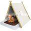 Foldable Teepee Play Tent Indoor & Outdoor Kids Play House Durable Washable 100% Canvas Tent