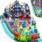 Large castle style children amusement park with slide,kids indoor playground