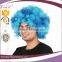 cheap blue afro curly synthetic football sports fans wigs