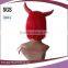 Red short Halloween party ox horn color synthetic bob hair wig