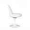 Eero Saarinen white reinforce fiberglass upholstered tulip dining chair