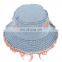 Two Tone Stylish Fashion Outdoor Travel  Distressed Cotton Jeans Bucket Hat For Woman Lady Girls