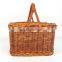 Vintage Wicker Napkin Tissue Holder With Handle Easy Bring Cheap Wholesale Picnic Caddy Storage wovenmade in Vietnam