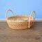 Set Round Rattan tray With High Handle High Quality coffee table Serving Tray for Table Handwoven Basket for Breakfast Wholesale