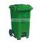 Outdoor 100L Garbage bin green recycle plastic trash bin wheeled trash can