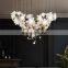 Modern Style Flower Custom Decorative Hotel Banquet Hall Hand Blown Glass Leaf Chandelier