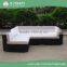 9 Piece Rattan Outdoor Garden Furniture Black Wicker Rattan Sectional Corner Sofa Set with Colorful Cusions