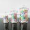 High quality frosted printing glass candle jar with lid