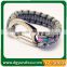 Black snap shackle for paracord bracelet, fixed snap shackle