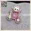 Antique Vintage Style Fine Crystal Diamond Ginko Brooch With Pearl Jewelry