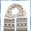 Reindeer Fairisle knit ladies winter scarf,Long Wool Scarves,Women's Winter Scarf