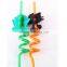 crazy plastic spiral drinking straws with spoon for holiday