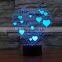 3D Optical Night Light Love 7 RGB Light Colors 10 LEDs AA Battery or DC 5V Mixed Lot