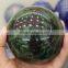 Carved polished epidote gemstone sphere