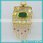 Gold-plated 925 Sterling Silver Jewelry Inlaid Natural Corundum Spray Jasper Cheung Yunhe Style Necklace Pendant