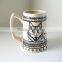 Hot sale white & black ceramic beer mug / handle ceramic beer stein mug