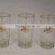 Pair of 3 gold rim custom design collins glass
