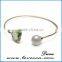 Summer Trendy Jewelry Expandable Wire Bangle Bracelet, Blue Crystal Snap Button Jewelry Bracelet