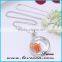 silver color plating Glass Dried Flower Necklace