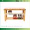 100% Natural Bamboo Shoe Bench 2-Tier Shoe Storage Racks Shelf Organizer