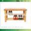 100% Natural Bamboo Shoe Bench 2-Tier Shoe Storage Racks Shelf Organizer