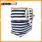 Striped beach town canvas tote bag with rope handles
