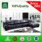 3029 Black Top Grain Cow Leather Living Room Furniture Sofa Set