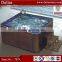 ISO9001 italy wooden skirt whirlpool spa tub , outdoor spa teak wood bathtub