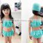 Hot Sale beautiful flower lace child swimwear girls swimsuits baby girls bikini sets with cap for 2-7 years