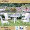 white economic rattan outdoor table and 2 chairs balcony chair furniture(TC054)