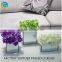 Square glass flower vases glass candle jars for homedecoration
