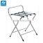 stainless steel hotel room back metal folding luggage rack