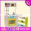 2017 New Design Funny Kids Wooden Kitchen Play Set With Shelf W10C270