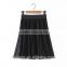The summer fashion classical pure color joker womens dress tall waist pleated skirt for ladies