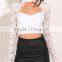 designer women tops long sleeve high neck sexy lace top