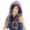 CX-C-242Q Genuine Rex Rabbit Fur Knitted Girls Fashion Winter Hat