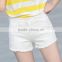 Hot Selling Summer White elegant burrs denim women teenager shorts