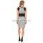 casual slim fit ladies clothes dress fashion with leather