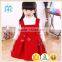 Christmas red flower baby girl vest dress new style baby girl wool dress for 2-6years old