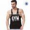GYM text printing long tank tops for men cheap mens long tank tops
