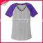 Sweat absorbing blank raglan wholesale deep v neck t shirts for men