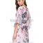 100% Silk regular fit floral pattern kimono robe,fashion open front kimono robe