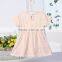 Wholesale 100% Natural Cotton Baby Girls Princess Dress Short Sleeves Summer Casual Style