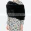 Luxurious Black white woman fake fox fur cappa