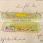 Curtom logo print transparent colorful plastic pencil case pen boxes set with pencil ruler and eraser