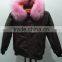 2016 Hot sale winterproof kids bomber jacket,short fur parka for 2-14Y,kids bomber fur parka