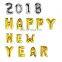 2018 happy new year decoration gold Aluminum Foil Balloons kit