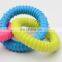 Thread three-link three-color ring chew dog toy bite-resistant dog chew toy pet tpr toy